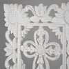 Hand-Carved Square Floral Cross Wall Medallion – White (24”)